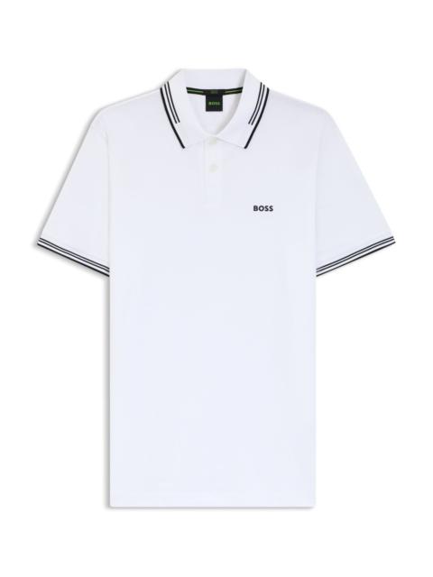 STRETCH-COTTON SLIM-FIT POLO SHIRT WITH BRANDING