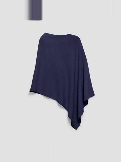 Reversible Draped Poncho in Felted Wool-Cashmere