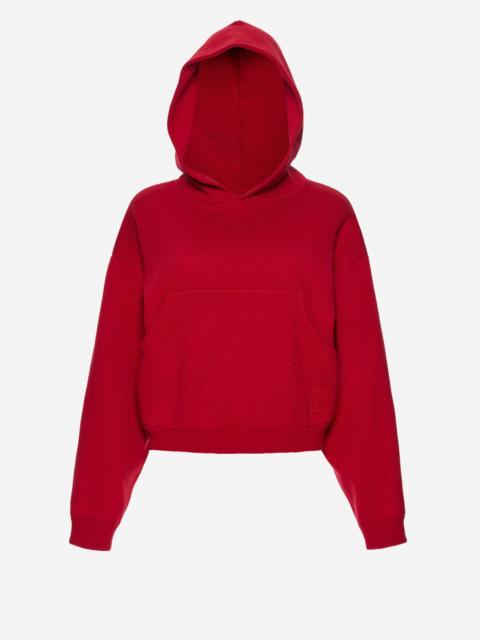 Cashmere and cotton hoodie in red