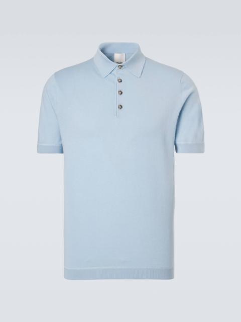 Cotton, silk, and cashmere polo shirt