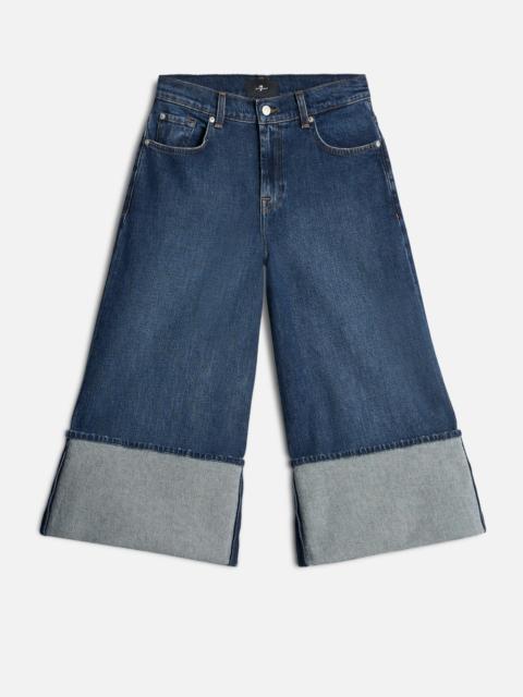 MANKIND Cuffed Denim Culotte in Radar
