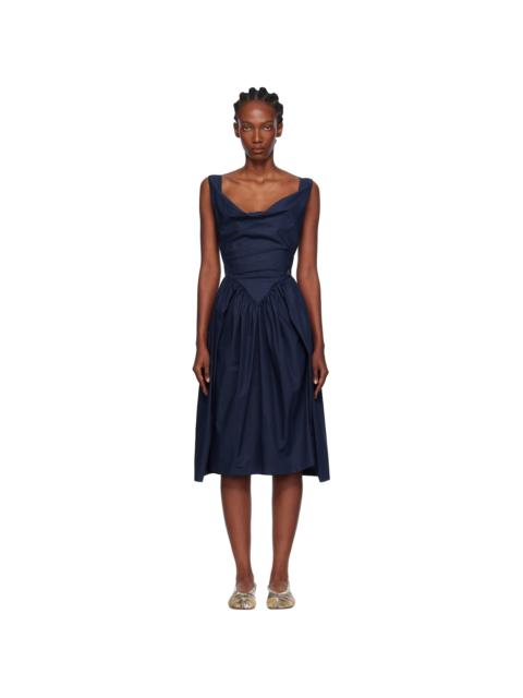 Navy Sunday Midi Dress