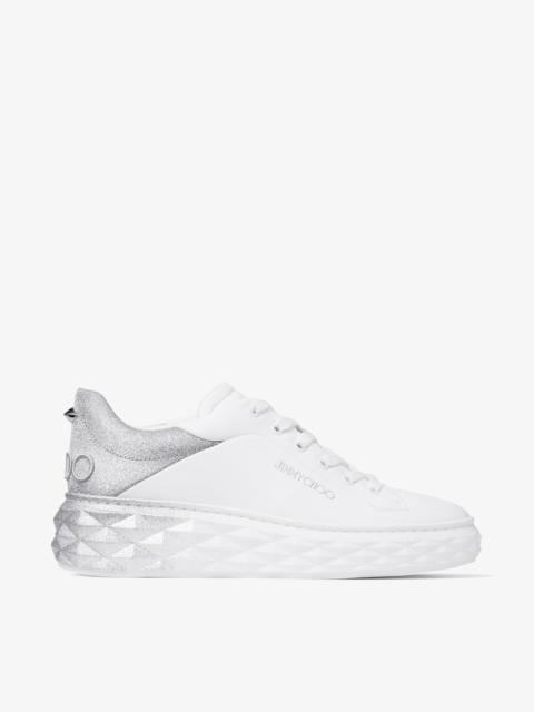 Diamond Maxi F II White & Silver Nappa Leather Glitter Trainers