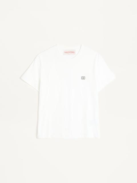 COTTON T-SHIRT WITH VLOGO PATCH