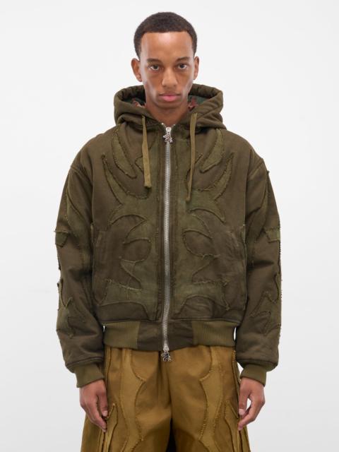 Khaki Graphic Antler Winter Hoodie