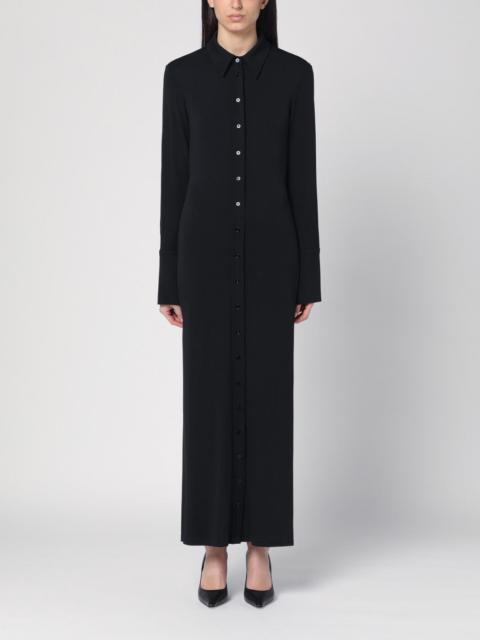 Black shirt dress in viscose jersey