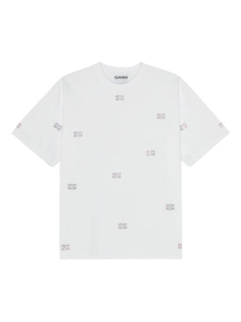 rhinestone-embellished cotton T-shirt