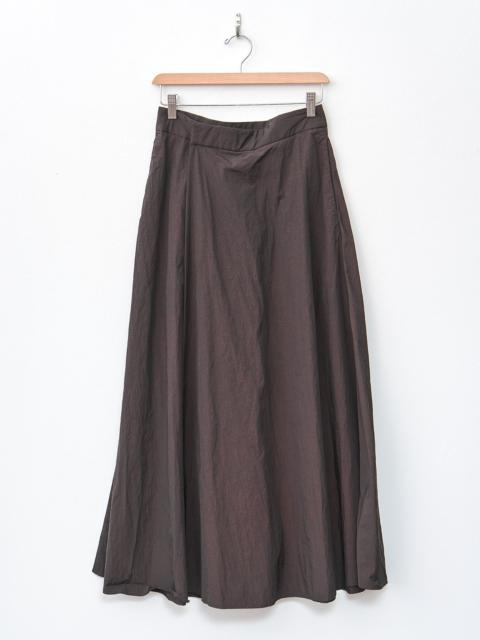 Hand Dyed Nylon Flared Skirt - Brown