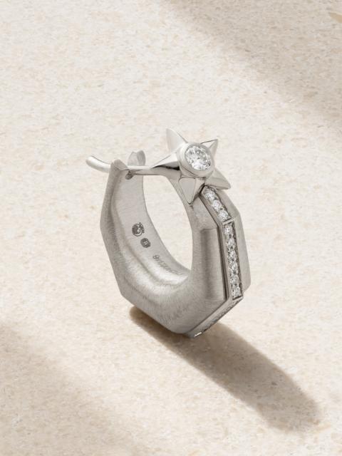 Baba 18-karat White Gold Diamond Single Hoop Earring