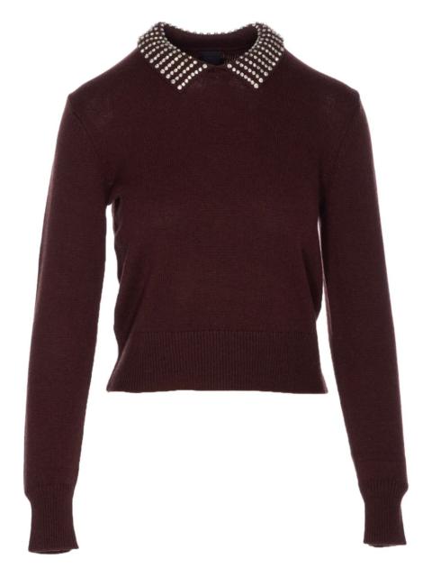 crystal-embellished crew-neck sweater
