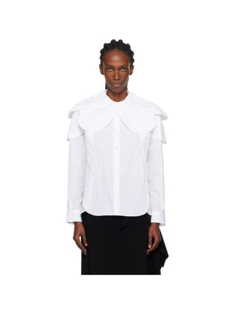 White Flower Collar Shirt