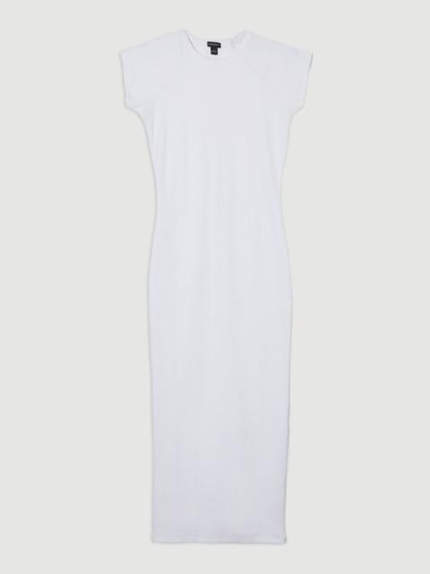 Compact Jersey Rib Cap Sleeve Maxi Dress