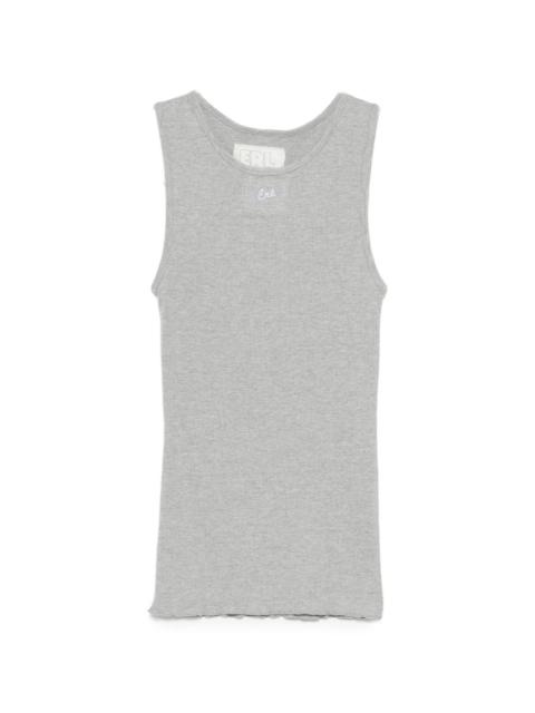 ribbed logo tank top