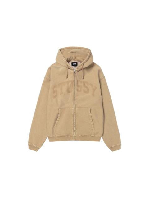 Stussy Faded Graphic Zip Hoodie Washed Beige