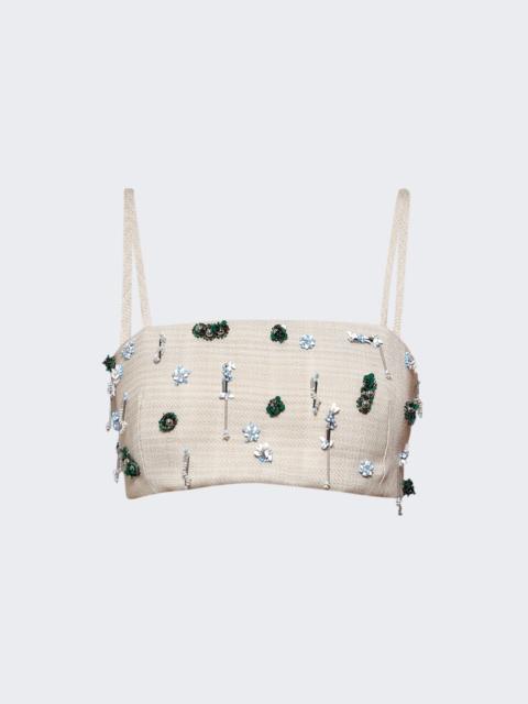 Embla Beaded Bandeau Top Ecru