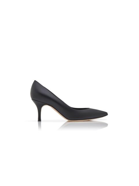 Black Nappa Leather Pointed Toe Pumps