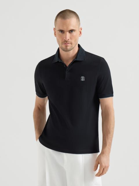 Cotton piqué polo shirt with logo