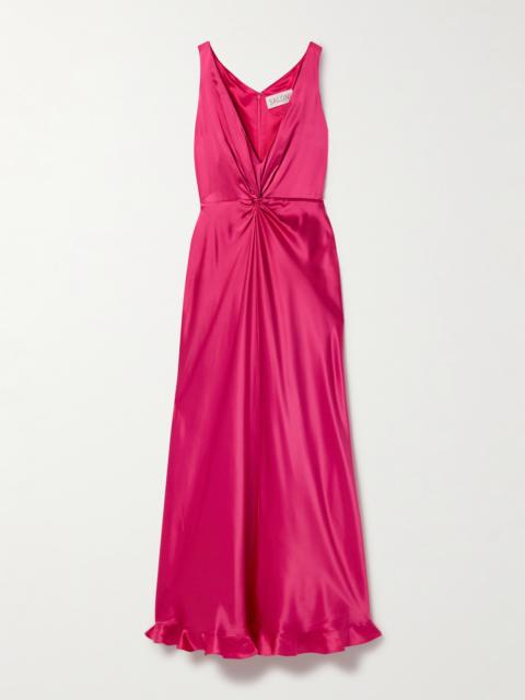 Fia Twist-front Silk-satin Maxi Dress