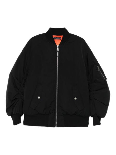 zip-fastening bomber jacket