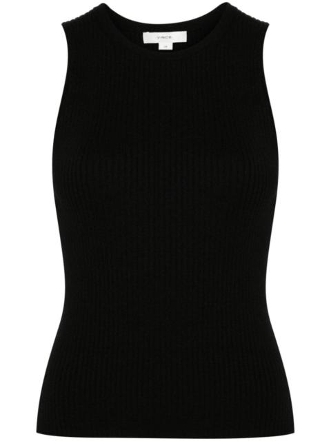 crew-neck ribbed tank top