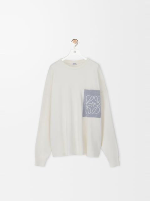Anagram pocket sweater in cotton blend