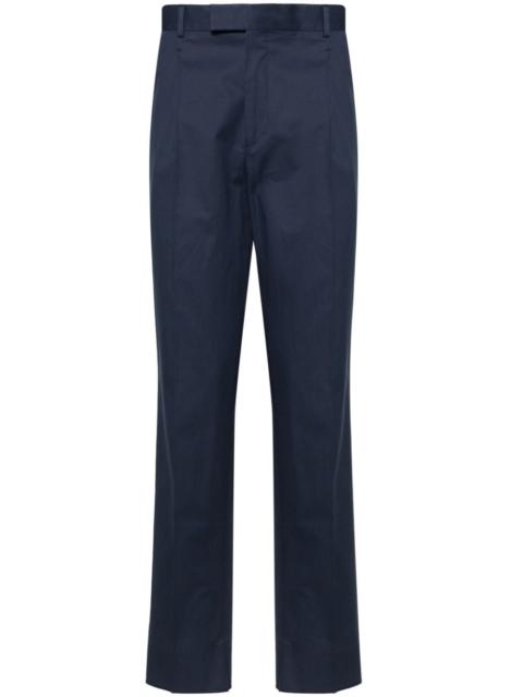 tapered-leg stretch-cotton trousers