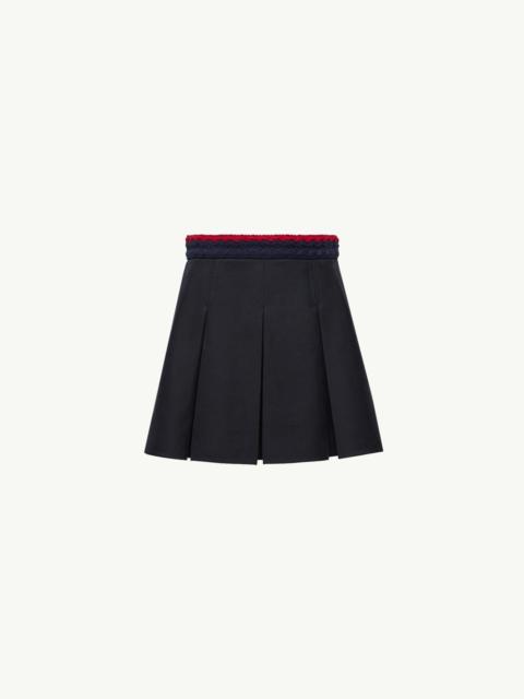 Cotton Gabardine Pleated Mini Skirt