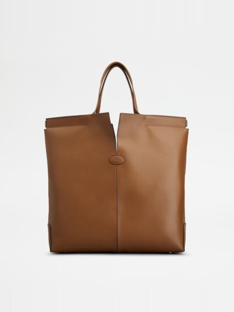 TOD'S DI BAG FOLIO IN LEATHER MEDIUM - BROWN