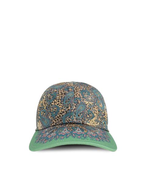 paisley-motifs animal-print baseball hat