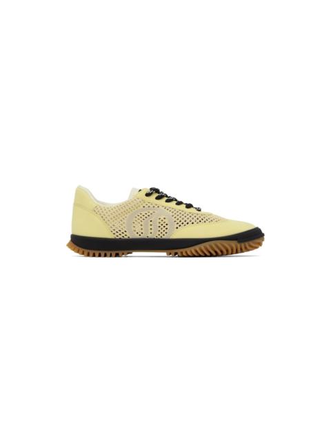 Yellow S-Wave Sport Mesh Paneled Sneakers