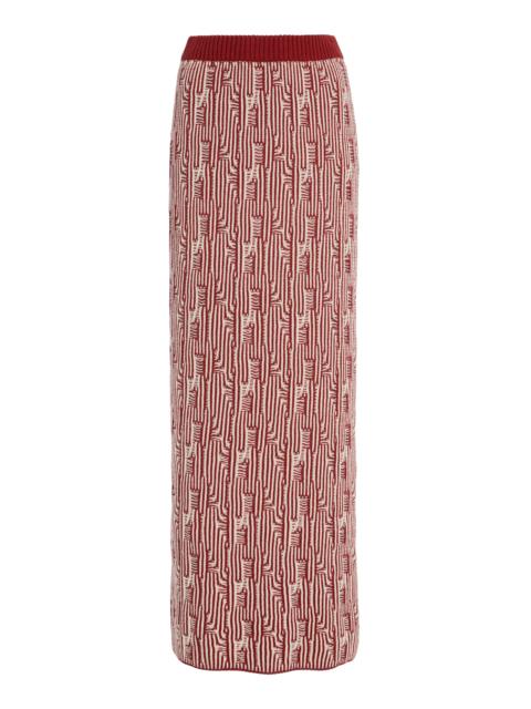 Tayta Knit Cotton Maxi Skirt burgundy