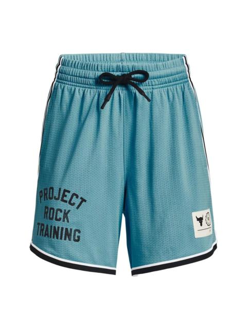 (WMNS) Under Armour Project Rock Penny Mesh Shorts 'Glacier Blue' 1377460-433