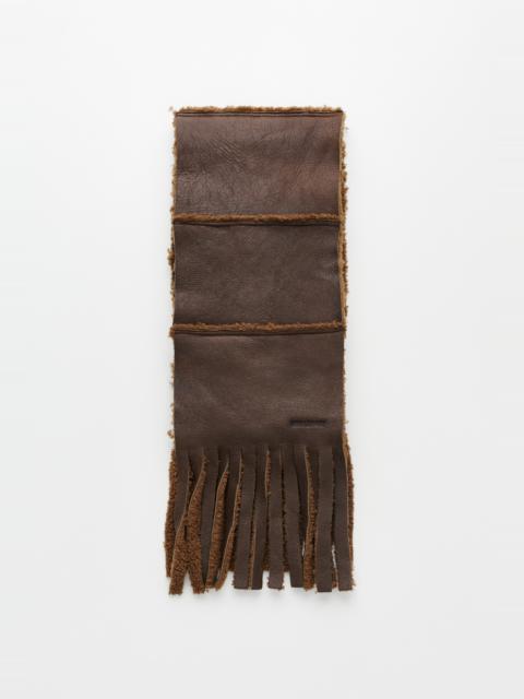 Shearling Scarf Rustic Grain Brown Shearling
