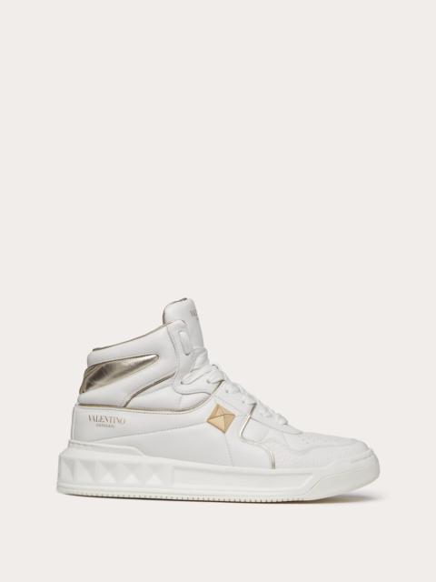 ONE STUD MID-TOP CALFSKIN SNEAKER