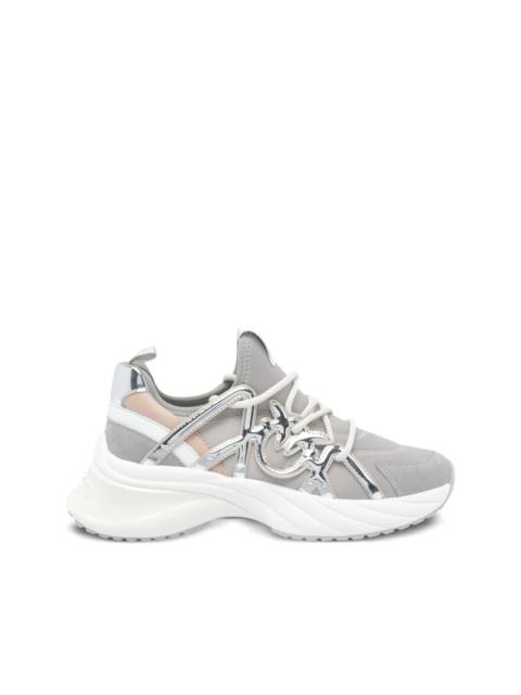 Ariel metallic-panel lace-up sneakers