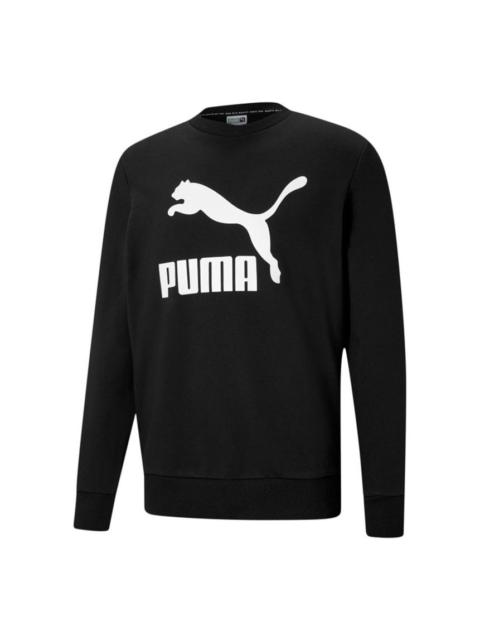 PUMA Classics Logo Crew TR Sweater 'Black White' 531366-01
