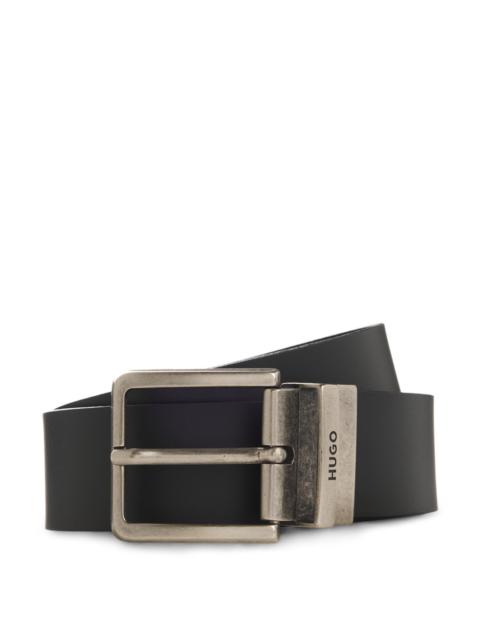 REVERSIBLE BELT IN SMOOTH AND GRAINED LEATHER