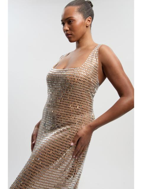 Plus Size Premium Crystal Embellished Midi Dress