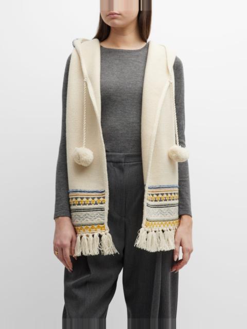 Hooded Bernina Cashmere Scarf