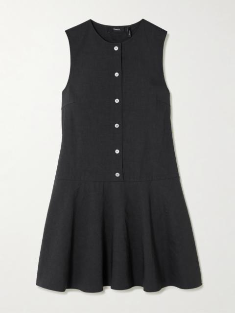 Linen-blend Mini Dress