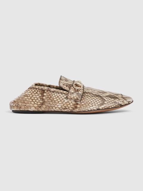Men's python loafer with Horsebit