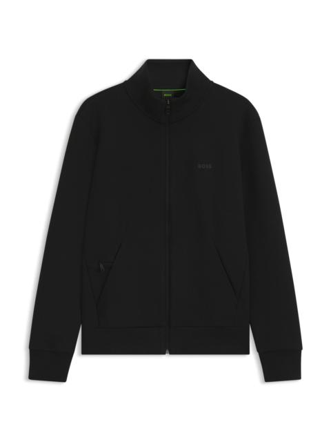 STRETCH-COTTON ZIP-UP SWEATSHIRT WITH LOGO PRINT