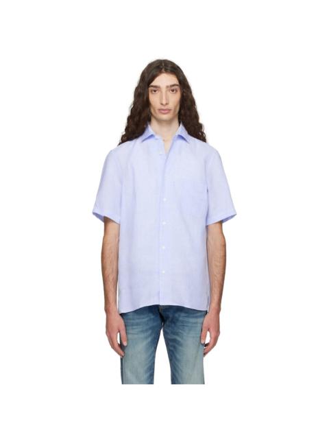 Blue BECKHAM Edition Regular-Fit Linen Shirt