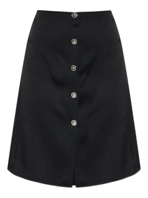 front-button mini skirt