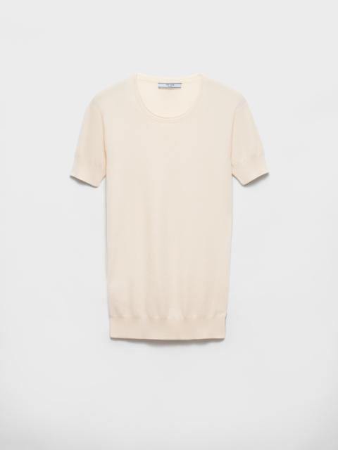 Silk and cotton crew-neck sweater