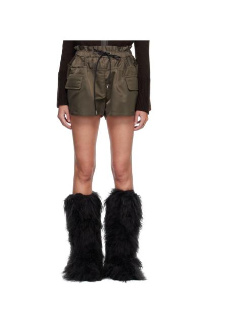 Khaki Nylon Twill Shorts