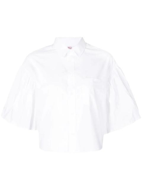 pleated-sleeve detail shirt
