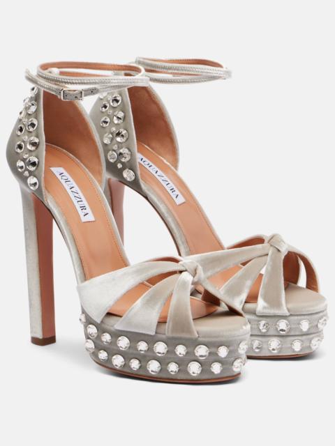 Cosmic Love 130 velvet platform sandals