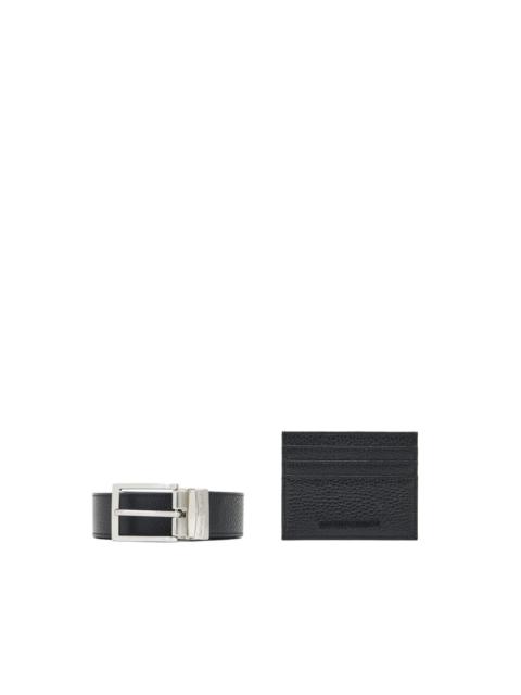 leather belt cardholder set (set of two)