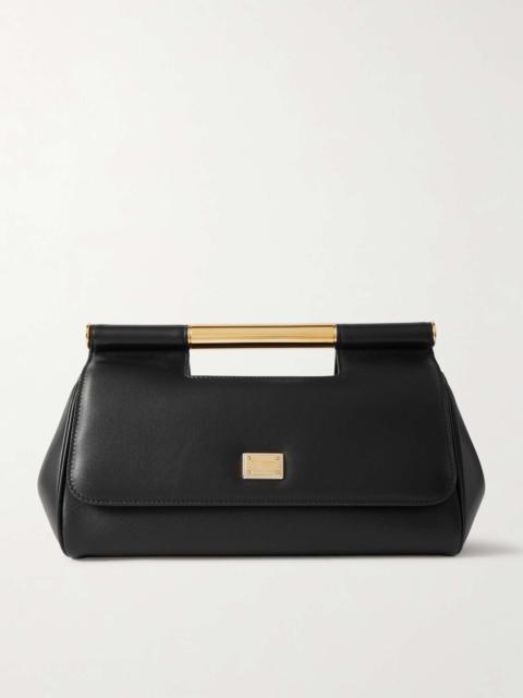 Plongé textured-leather clutch